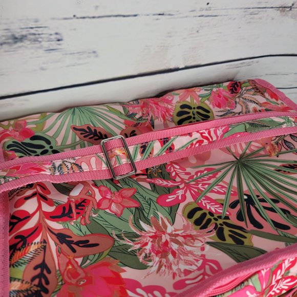 Vera Bradley Cooler Pink Tropical Palm Trees Picnic Beach Lunch New - Picture 8 of 12